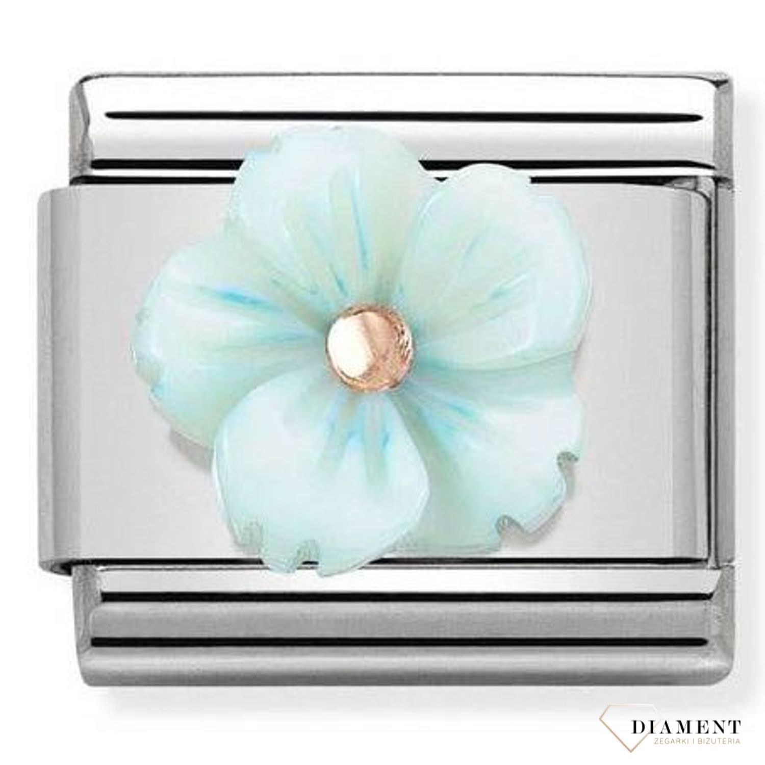 Nomination Link 9K zawieszka różowe złoto 'Niebieski kwiat Koral' 430510 03 (2).jpg